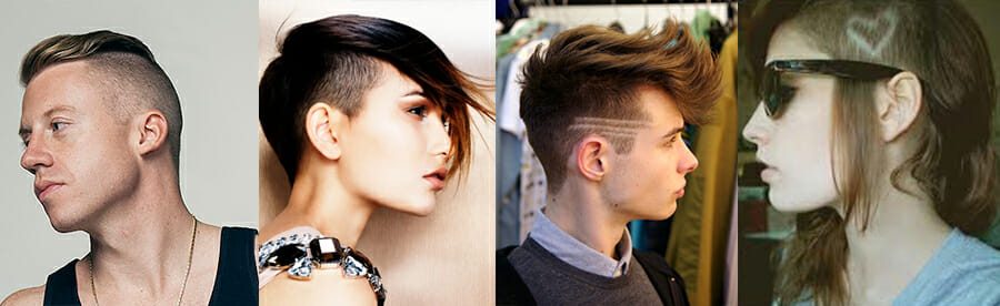 4 examples of different undercut